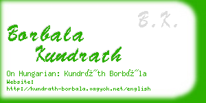 borbala kundrath business card